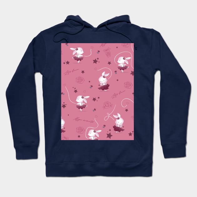 Magic moments with cute bunnies pink Hoodie by Arch4Design